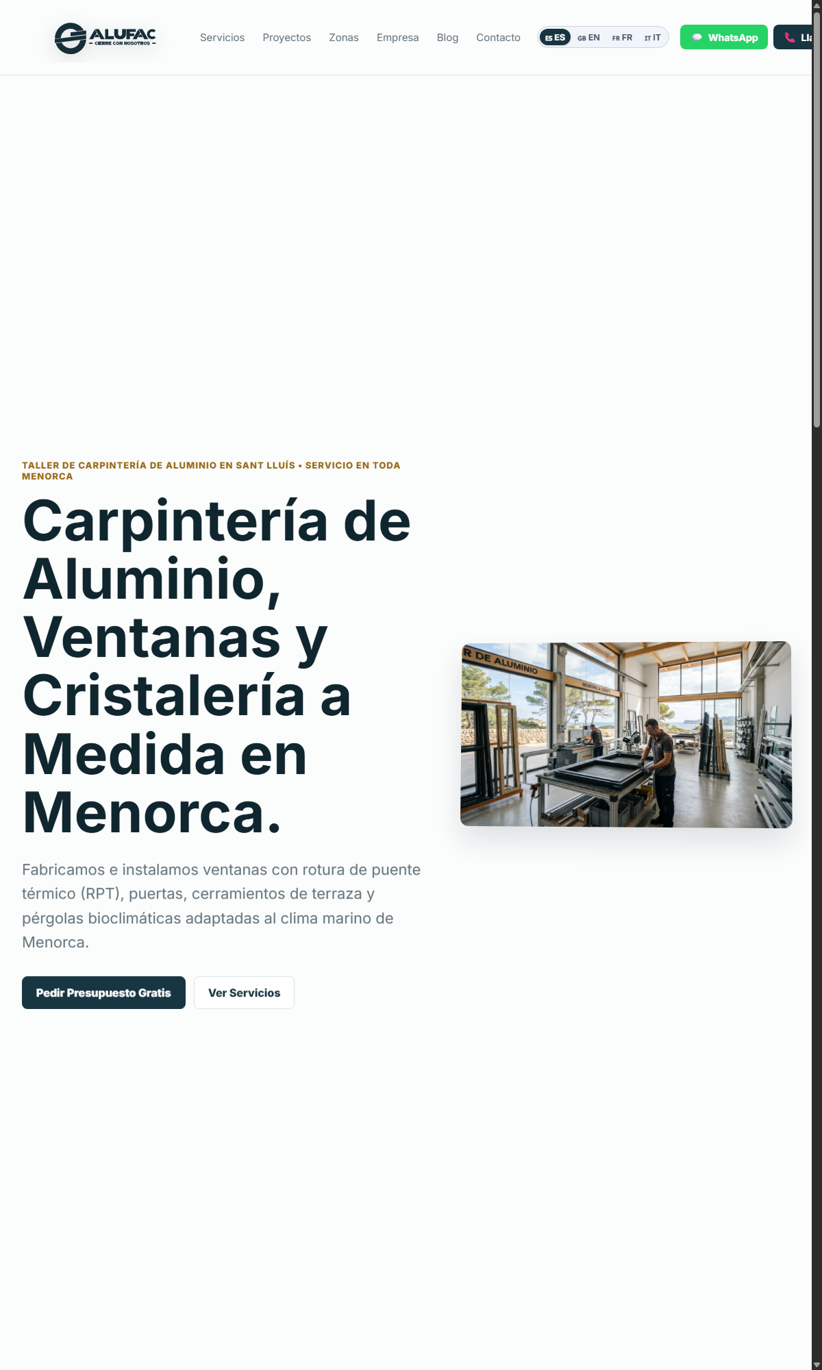 Captura web www.alufac.es